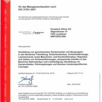 Donatsch Söhne AG ISO-Zertifikat 37301