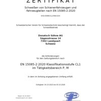 EN 15085-2 CL1_Schweissen Schienenfahrzeuge